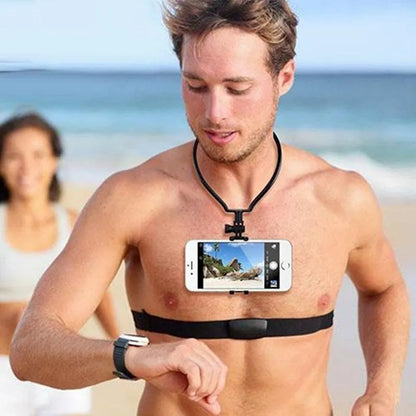 Black adjustable neck phone holder showing flexible ring and 180-degree smartphone mount.