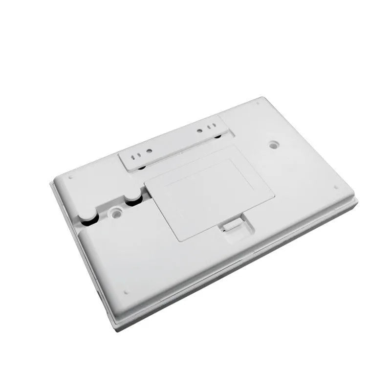 Intelligent WiFi GSM burglar alarm host unit with wireless touch button and antenna for home security.
