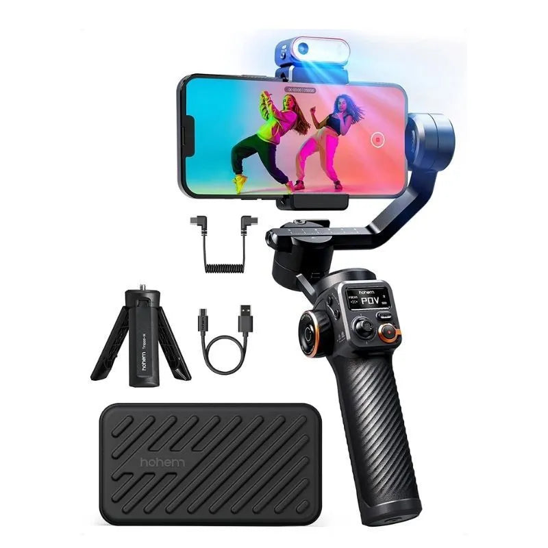 Black AI face and shooting fill light three-axis camera stabiliser M6 kit with tripod