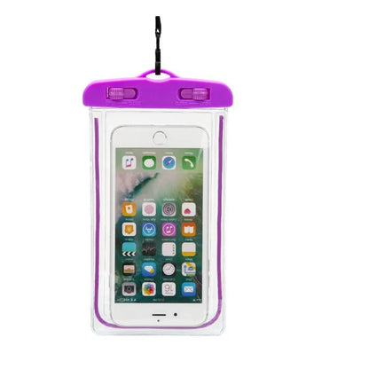 Transparent waterproof PVC phone case with luminous properties for outdoor sports protection