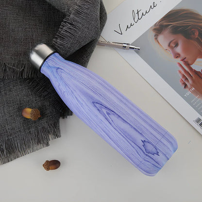 Stainless steel vacuum flask with 500ml capacity and double-wall insulation for temperature control