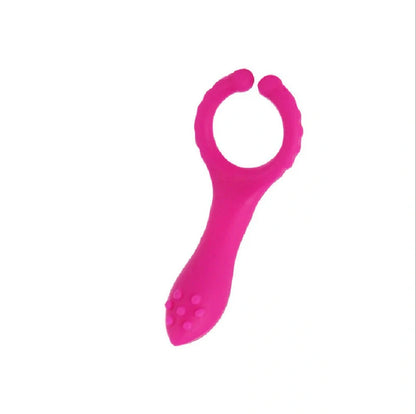 Electric G-point vibrator masturbation stick in rose red with silicone body
