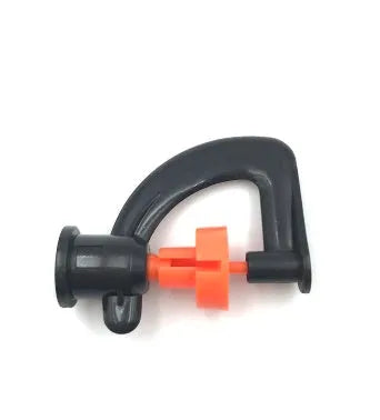 G-type micro sprinkler nozzle with orange rotating wheel for 360-degree garden irrigation, 4-5 metre spray diameter