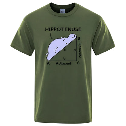 Hippotenuse Opposite Adjacent printed mathematics design on a loose fit cotton T-shirt.
