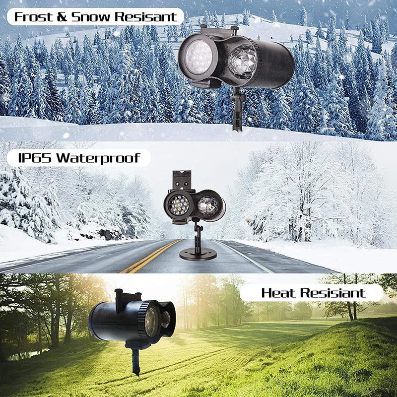 Outdoor waterproof double tube animated watermark LED light with IP65 rating for garden use.