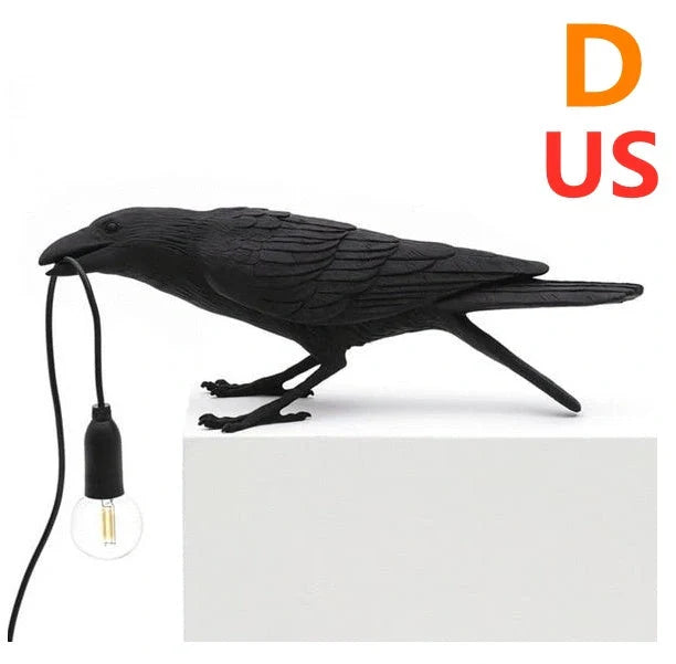 Creative Auspicious Bird Resin Wall Lamp Decoration in white or black
