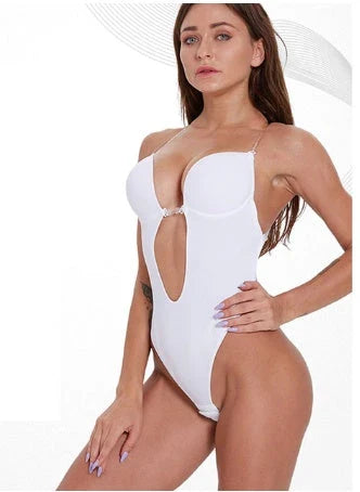 Backless shapewear bra designed to provide a smooth, flattering silhouette under summer dresses