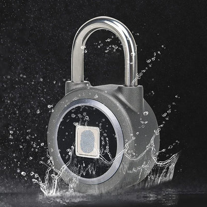 Secure Smart Fingerprint Padlock with durable aluminum alloy and stainless steel construction, Bluetooth app control, and IP65 weatherproof rating