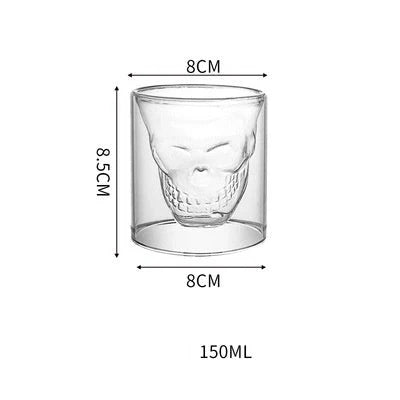 3D double-layer panda cup with skull design for wine, featuring inner Christmas tree pattern