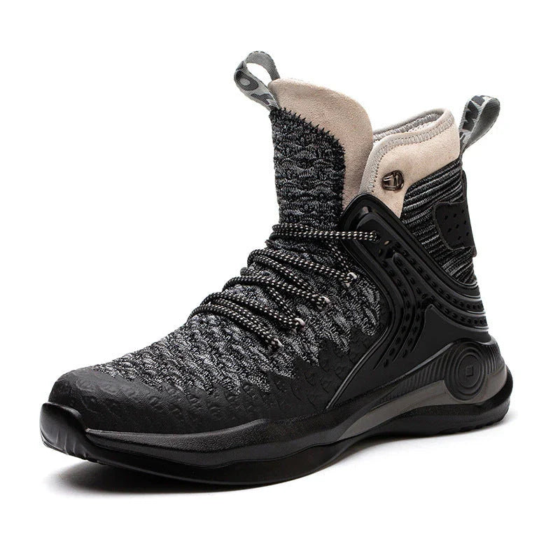 Durable steel-toe work boots with breathable mesh and leather uppers, shock-absorbing midsole, and puncture-resistant outsole