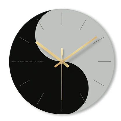 Large transparent tempered glass minimalist wall clock showing silent movement and included mounting hook.