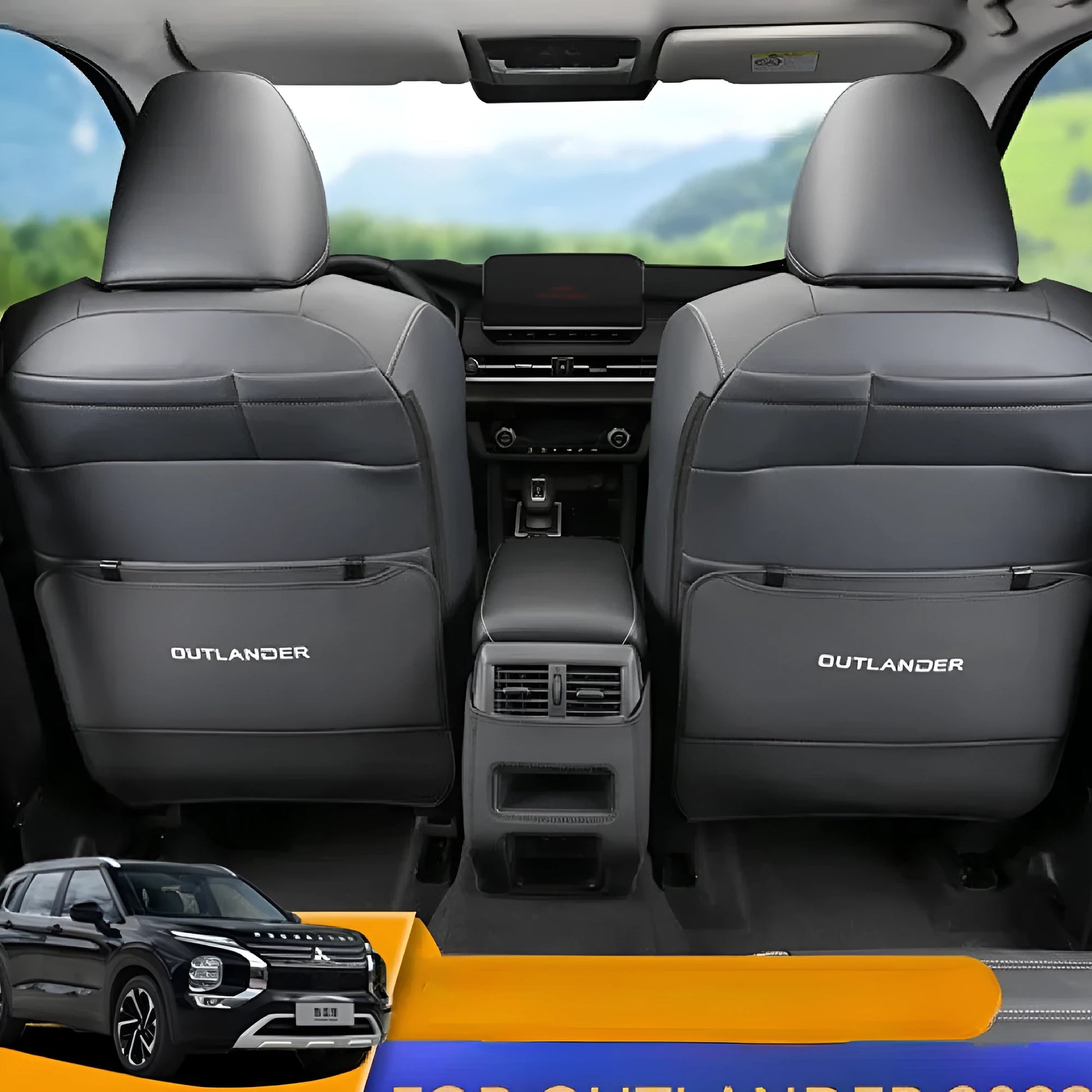 Three-piece anti-kick pad set for Outlander car seat leather protection