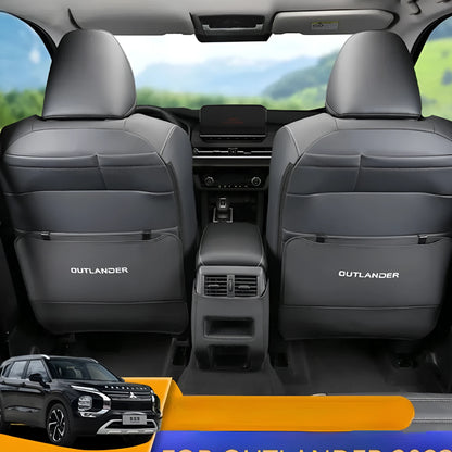Three-piece anti-kick pad set for Outlander car seat leather protection