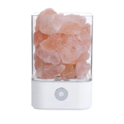 Himalayan Salt Lamp with Adjustable Color Changing LED Lighting for Air Purification and Relaxing Ambiance