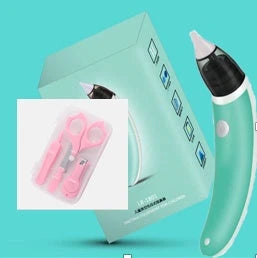 An electric nasal aspirator with adjustable suction levels, soft silicone tip, and BPA-free materials for effectively and comfortably clearing baby's congestion