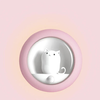 Baby bedside sleep lamp showing orange, pink and white colour modes with projection feature