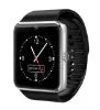 Black smart watch with 1.54-inch touchscreen display and silicone strap on a wrist