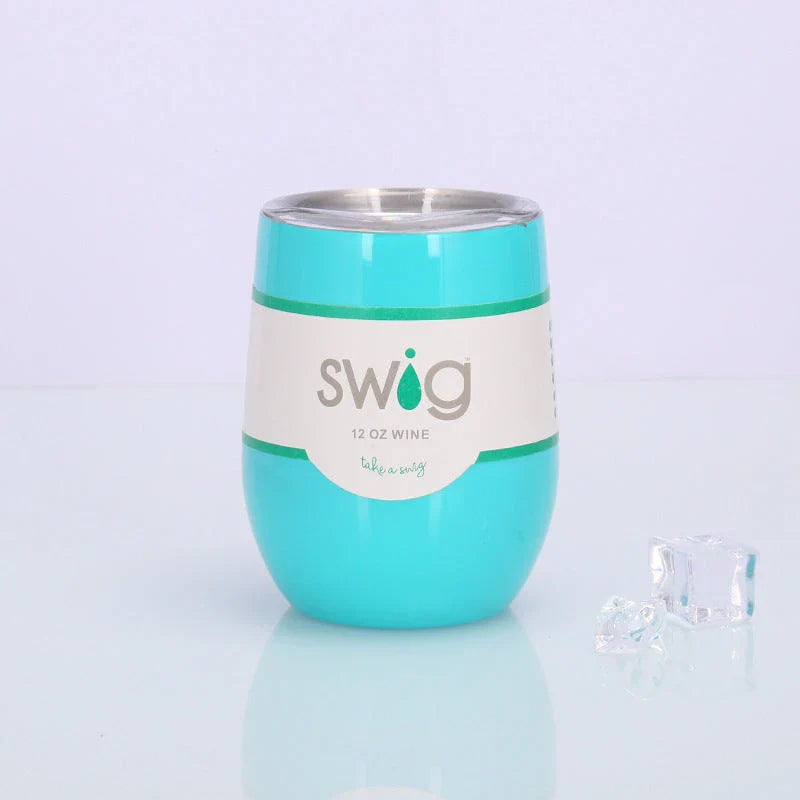 Insulated Stainless Steel Wine Tumbler - 12oz Double-Wall Vacuum Cup in Various Colors