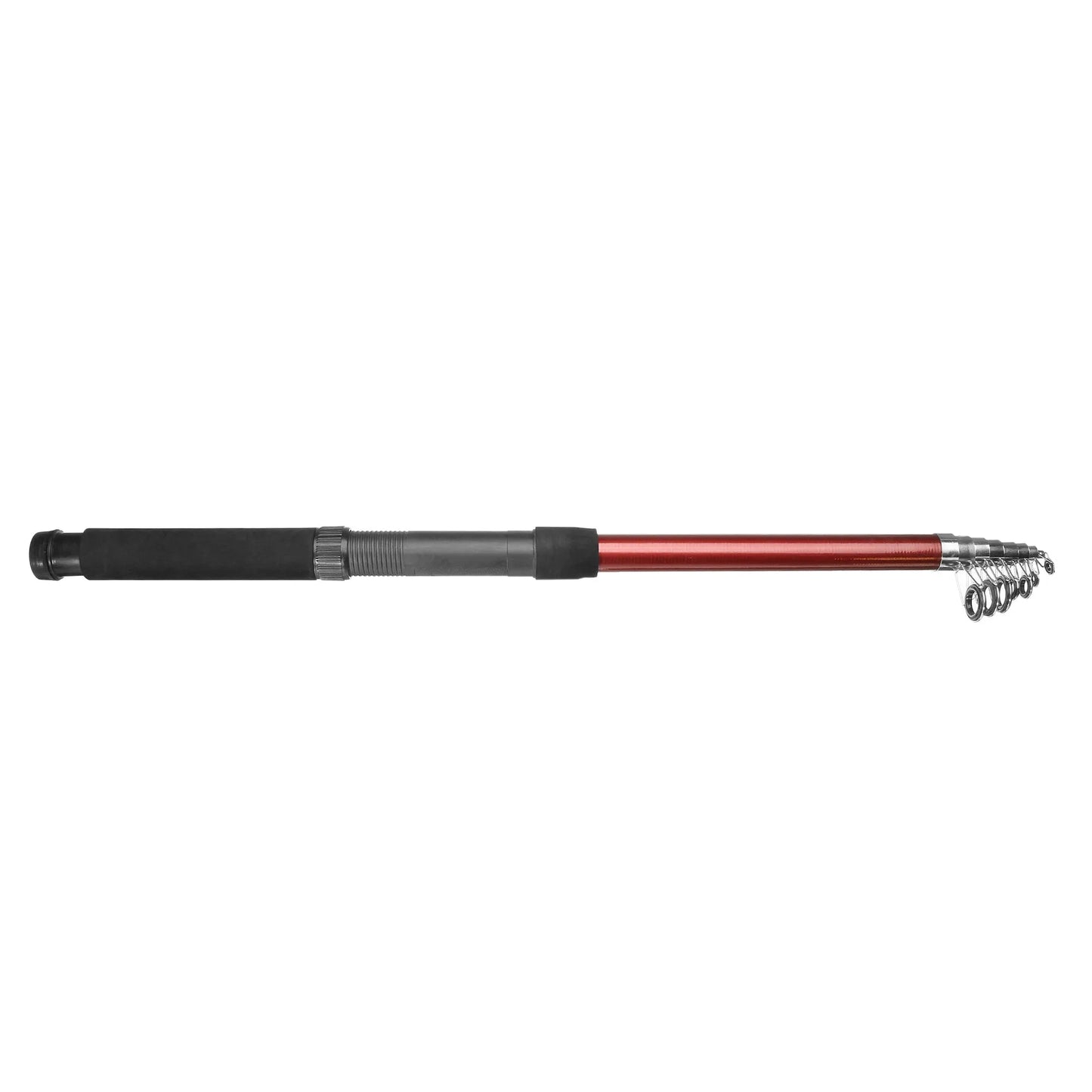 White LED fishing rod light unit with remote control, mounted on a rod for night fishing illumination.