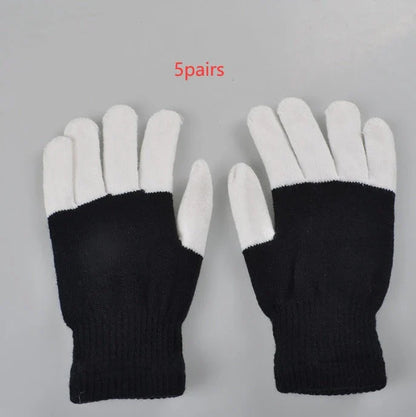 Vibrant Glow-in-the-Dark Party Gloves with Customizable Rainbow LED Lights for Dancing, Performing, and Everyday Wear