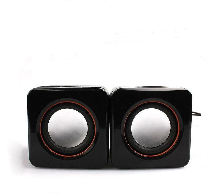 Compact and portable USB-powered desktop speaker with sleek design and high-quality audio performance