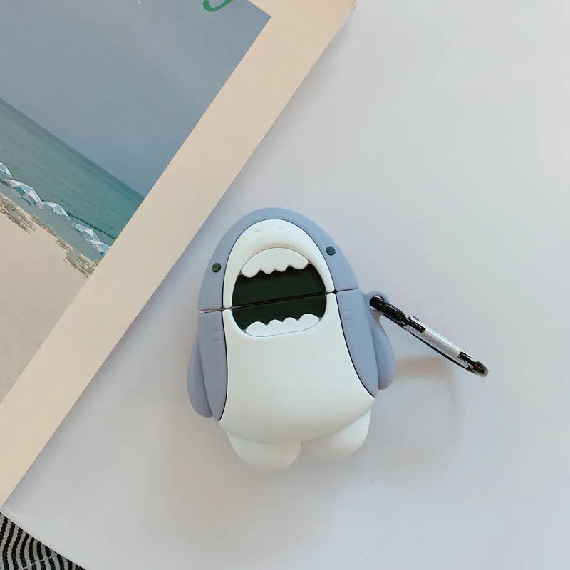 Shark fin design silicone cover for AirPods 1 and 2 wireless earphone cases
