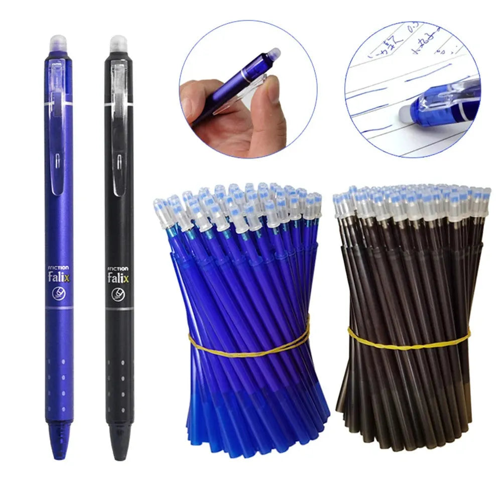 Hot Erasable Push Gel Pen with 0.5mm stainless steel nib and plastic shell.
