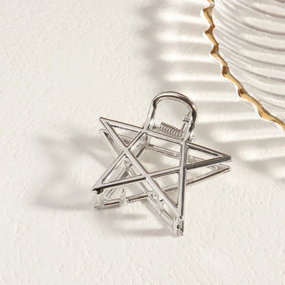Silver metal hair claw barrette example from a range of 44 Korean-style designs.