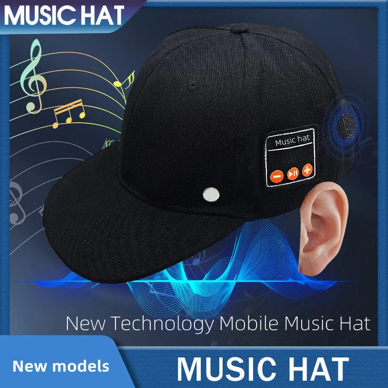 Adjustable Bluetooth-enabled Music Cap with Digital Printing, Breathable Fabric, and Sun Protection for Tennis and Outdoor Activities