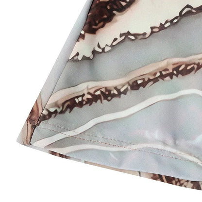 Brown women's bikini swimsuit with adjustable tie-side design