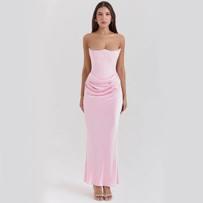 Elegant backless party dress in various colors and sizes, featuring a sleek and slender silhouette for the discerning UK fashionista