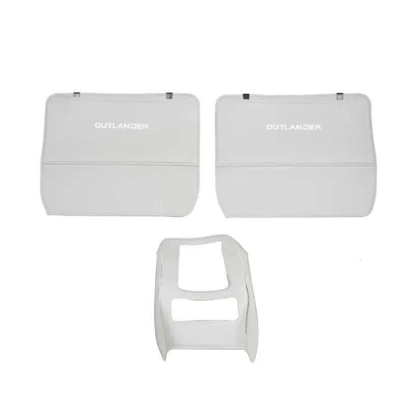 Three-piece anti-kick pad set for Outlander car seat leather protection