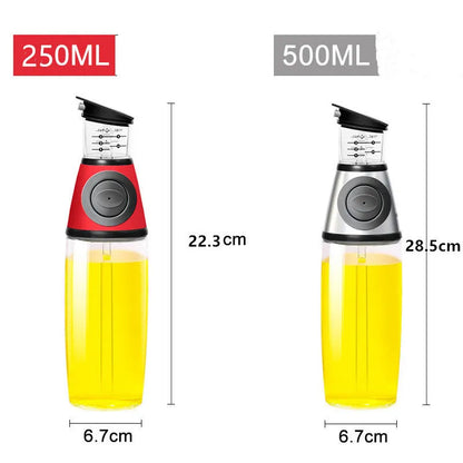 500ml clear glass oil bottle with 28.5cm height and square base for kitchen condiment storage