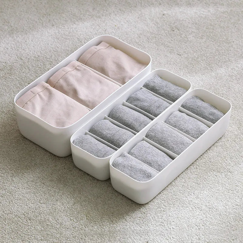 PP plastic drawer organiser box for socks and underwear storage in apricot colour