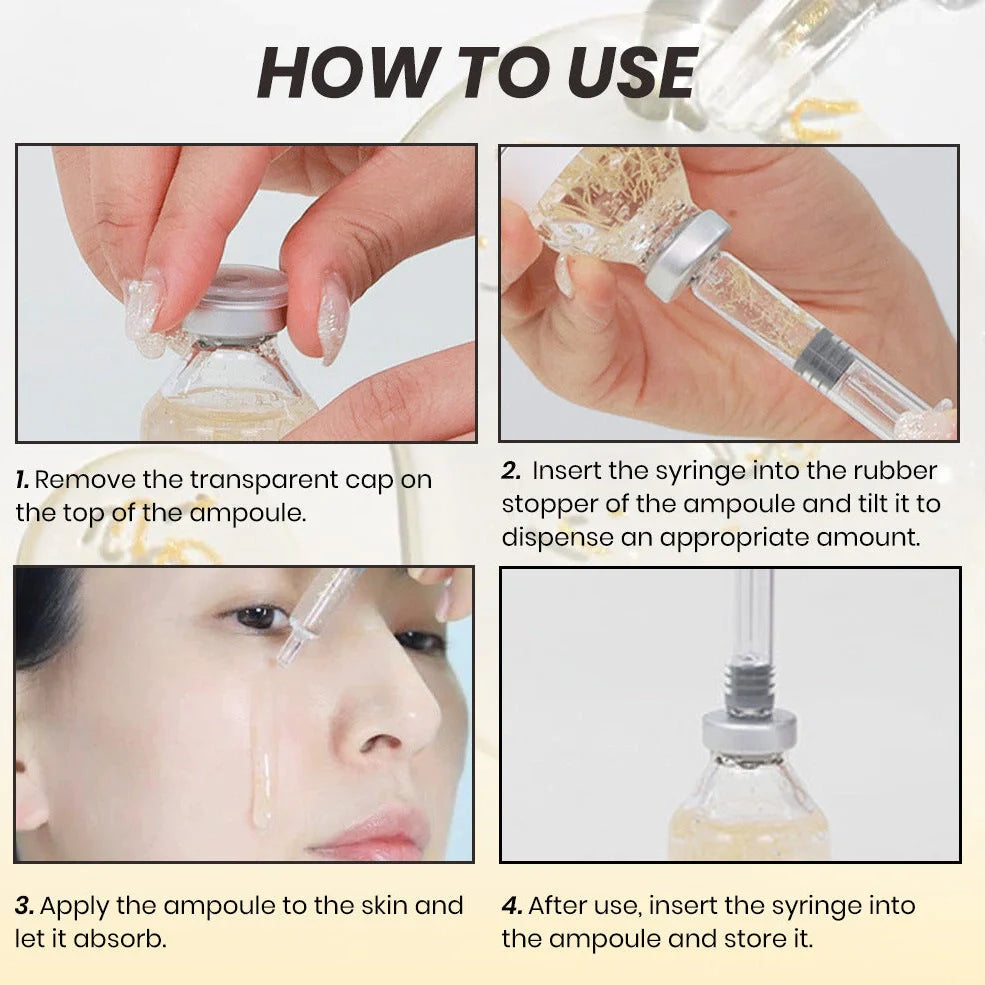 30ml collagen polypeptide ampoule solution with needle applicator for skincare