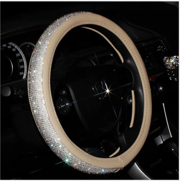 Universal anti-slip PU leather steering wheel handle set in various colours