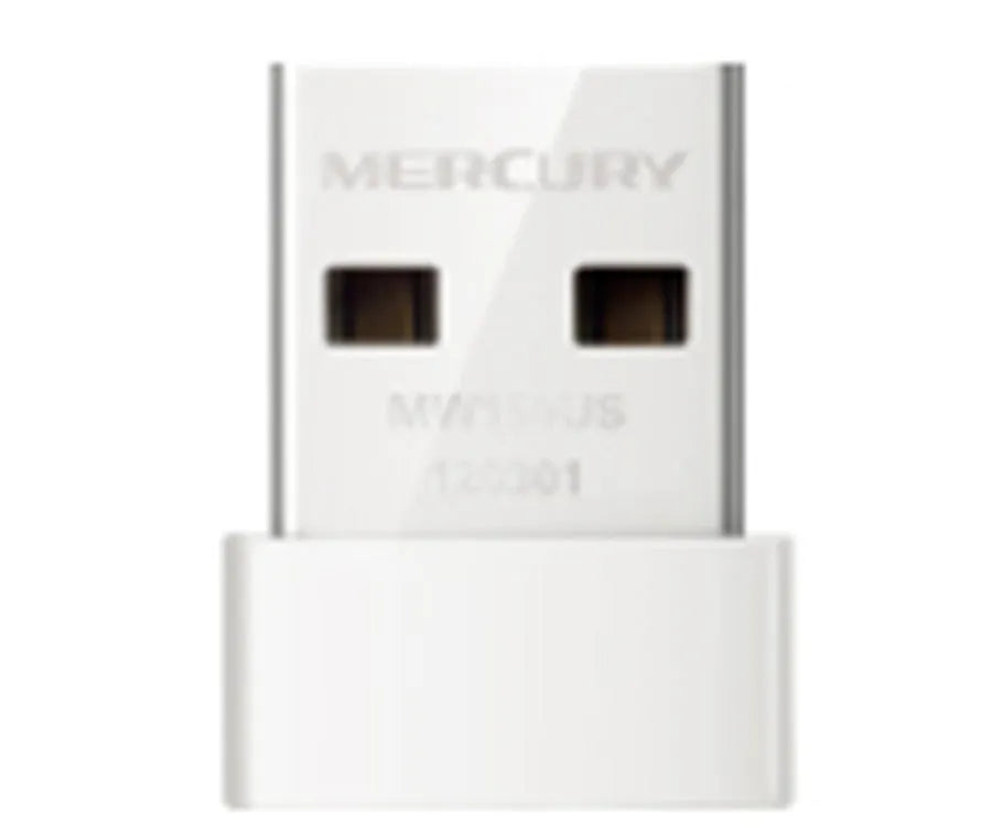 Mercury 150M wireless USB network card, White, 18.9mm × 14.8mm × 6.85mm, USB 2.0 Type-A adapter