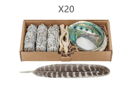 Natural white sage bundle measuring 18cm long with 3.5cm diameter for space purification