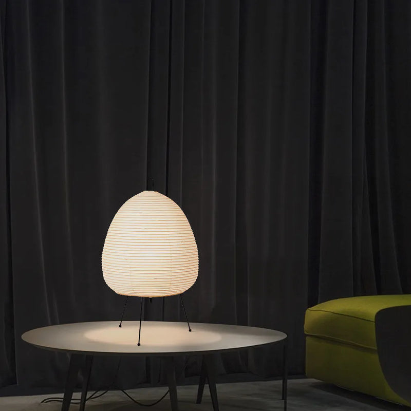 Japanese style rice paper table lamp for living room or bedroom, handmade paper lampshade with aluminium body, three-tone button dimming for warm, white or neutral light, fits E27 bulbs and areas of 5-8 square metres