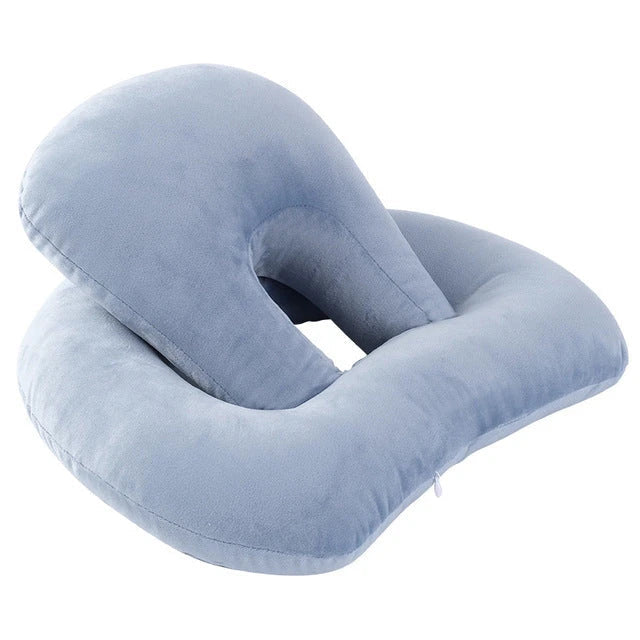 Comfortable U-Shaped Desk Neck Pillow with Plush Velvet Exterior and Adjustable Arm Rest Support