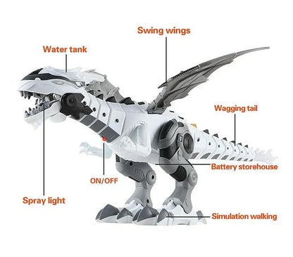 Intelligent Robot Toy Dinosaur with water spray feature in green and white
