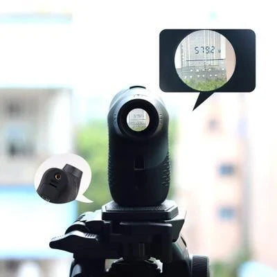 Versatile laser distance meter with German-engineered optics for precise outdoor measurements up to 600 meters