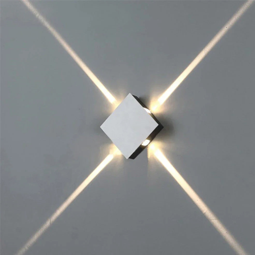 Cross-shaped decorative lamp with 14cm dimensions and iron construction providing LED illumination