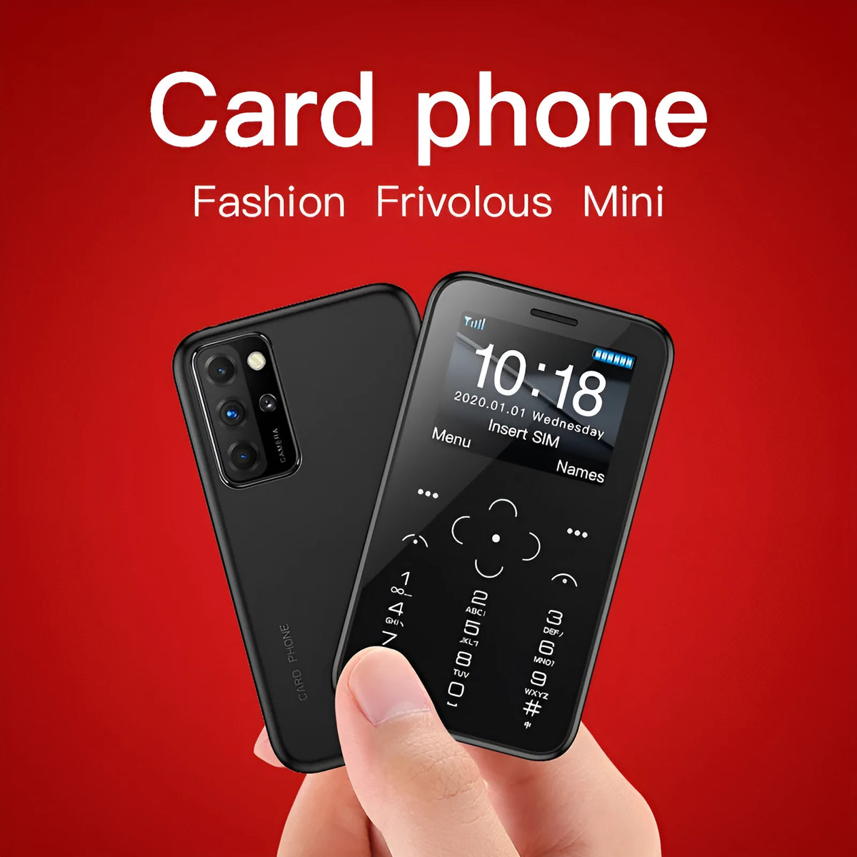 SOYES mini phone with 1.54-inch display, dual Nano SIM, 400mAh battery, shown in black