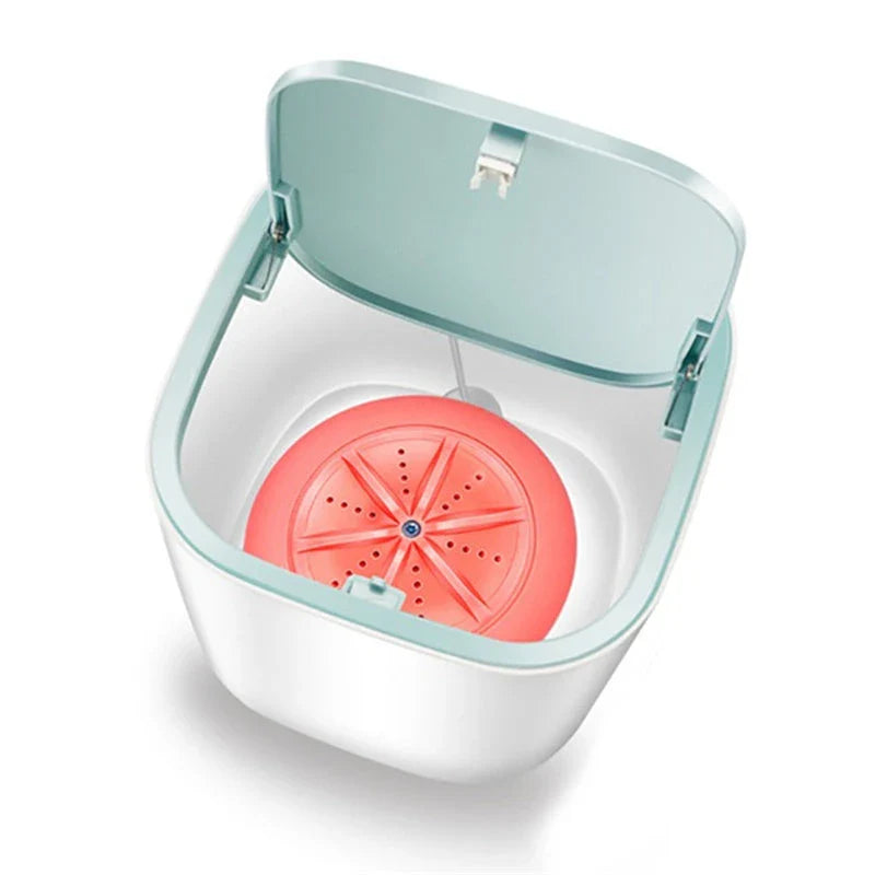 Compact ultrasonic washing machine for delicate fabrics with USB power and various colour options