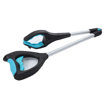 Blue foldable portable pickup trolley with aluminium frame and wheels