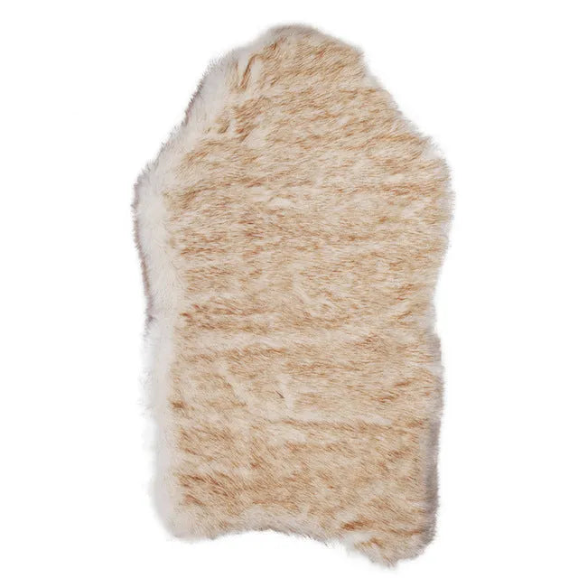 Beige plush dog mat cushion bed for large dogs, showing soft fabric texture and raised height.