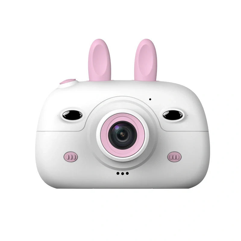 Cartoon rabbit video recorder with dual camera and zero focus lens