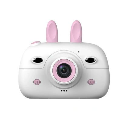 Cartoon rabbit video recorder with dual camera and zero focus lens