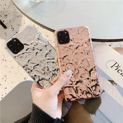 Electroplated TPU iPhone back cover case in rose gold or silver colour for multiple iPhone models
